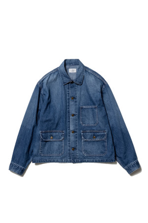 Short Work Jacket Denim - Indigo Vintage Wash (U26F-18-0003)