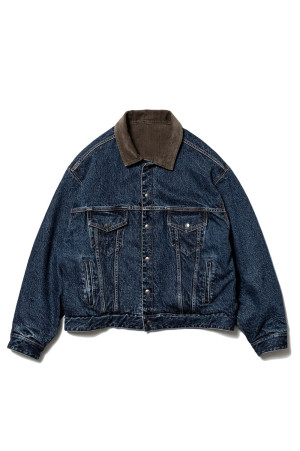 Reversible Trucker Jacket - Indigo/Brown (U26F-18-0001)
