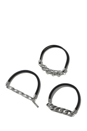 Chunky Chain Hair Ties(3-piece)-SILVER(hp04926)