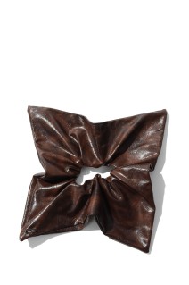 Vintage Faux Leather Square Scrunchie-BROWN(hp03926)