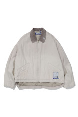 COTTON HERRINGBONE SUNFADED JACKET-IVORY(I17BL051)