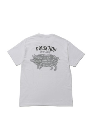 PORK BACK TEE / WHITE x BLACK GRAY