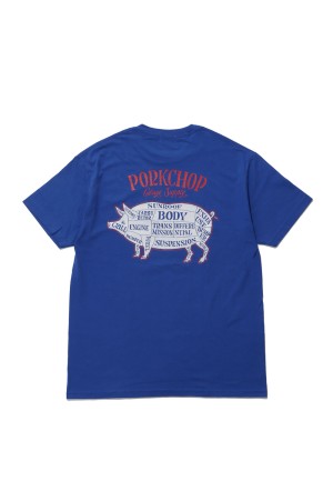 PORK BACK TEE / BLUE x BLACK WHITE