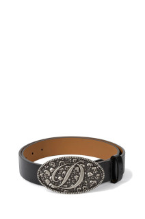 Skull Leather Belt - Black (DIMED2FA2654BLK)