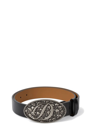 Skull Leather Belt - Black (DIMED2FA2654BLK)