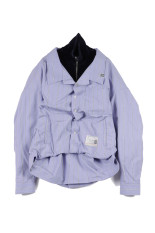 LAYERED STRIPE SHIRTS - BLUE (B17SH221)