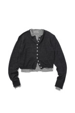 Layered Crewneck Cardigan -CHARCOAL GRAY (62620531)