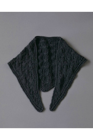 Crochet Triangle Scarf -CHARCOAL GRAY (62621034)