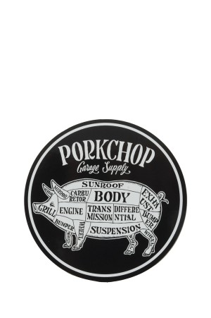 PORKCHOP CIRCLE STICKER / BLACK x WHITE