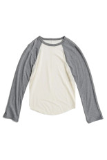 Cashmere Silk Raglan Long Sleeve T-Shirt -GRAY(31262416403)