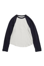 Cashmere Silk Raglan Long Sleeve T-Shirt -NAVY(31262416403)