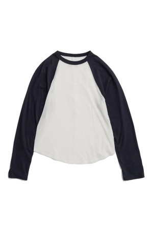 Cashmere Silk Raglan Long Sleeve T-Shirt -NAVY(31262416403)