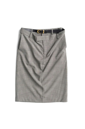 Double-Waist Drape Midi Skirt -MULTI(31262515603)