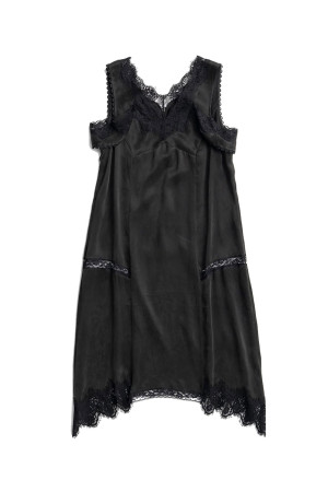 Drop Hem Lingerie Dress -BLACK(31262266103)