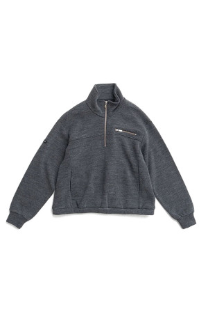 Wool Blend Half-Zip Top  -GRAY(31262415102)