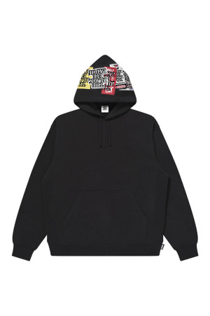 ASSORTED LABELS EMBROIDERED HOODIE - BLACK（BEPFW26CS09）