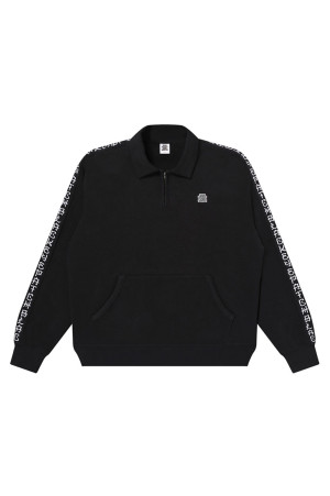KANJI TAPED HEAVYWEIGHT HALF ZIP SWEAT - BLACK（BEPFW26CS20）