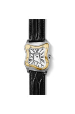 Laurent Watch Large Two-Tone Case Leather Band White Dial（990496500101）