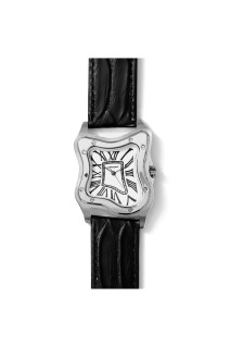 Laurent Watch Large Silver Case Leather Band White Dial（990496500088）