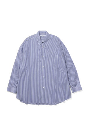 Broad Stripe L/S Oversized Regular Collar Shirt - BLUE STRIPE (GM264-50022STB)