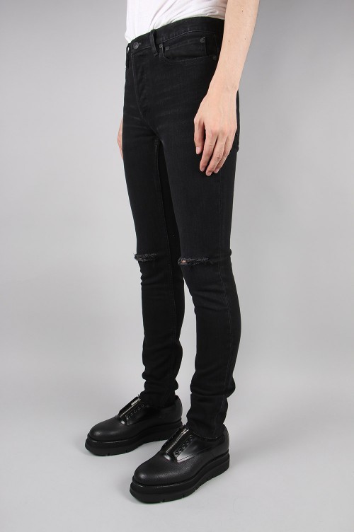 stretch slim tapered knee slit 6 pocket jean. (smd.0003