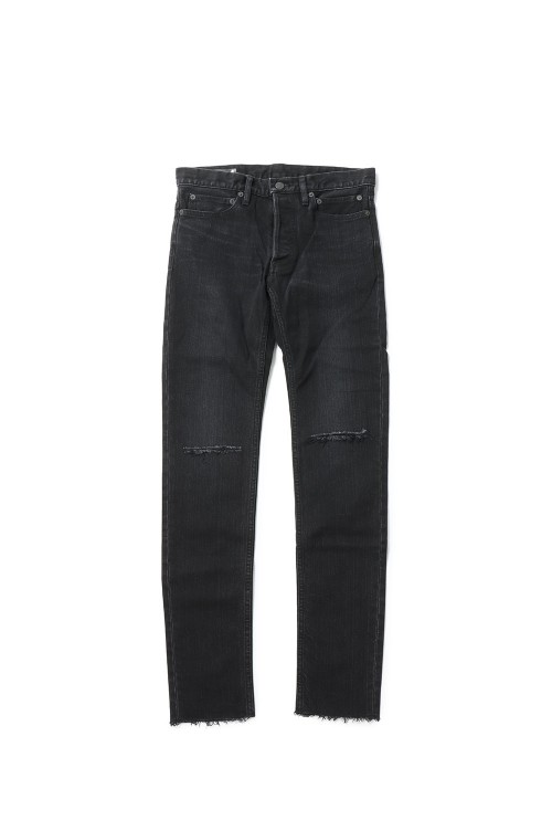 stretch slim tapered knee slit 6 pocket jean. (smd.0003